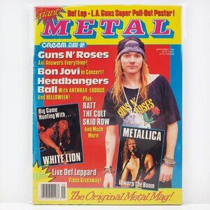 Creem Metal Magazine Metallica KISS Guns n Roses, Def Leppard Poster Sept. 1989
